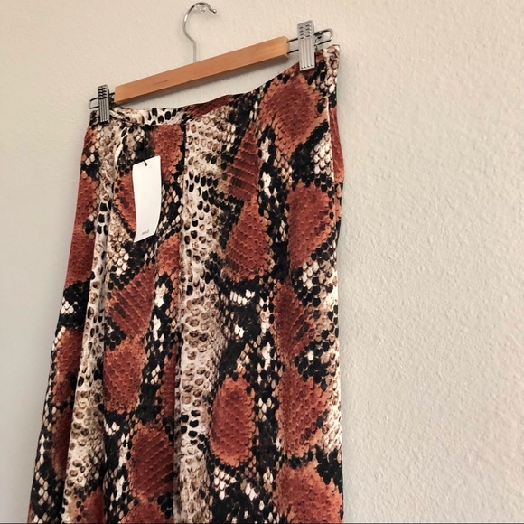 [NWT] MNG Animal Print Midi Skirt w Ruched Waist & Side Slit Size S - Picture 15 of 15